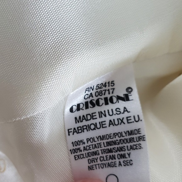 Criscione Skirt Suit  Womens XS White Rhinestone Formal Vintage Set Rock USA - Picture 8 of 16